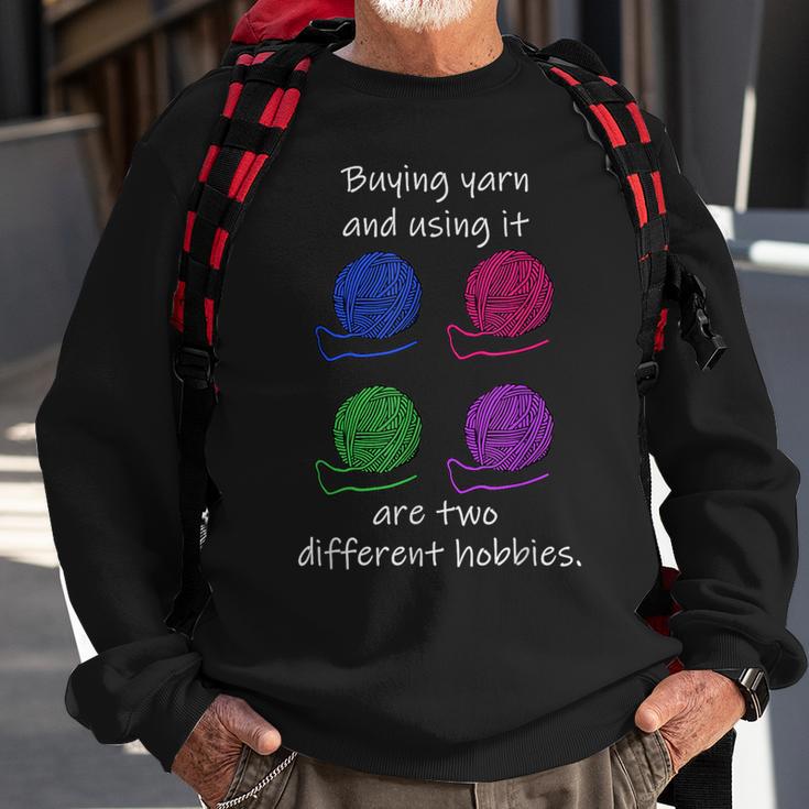 Buying Yarn Different Hobbies Knitting Crochet Sweatshirt Gifts for Old Men