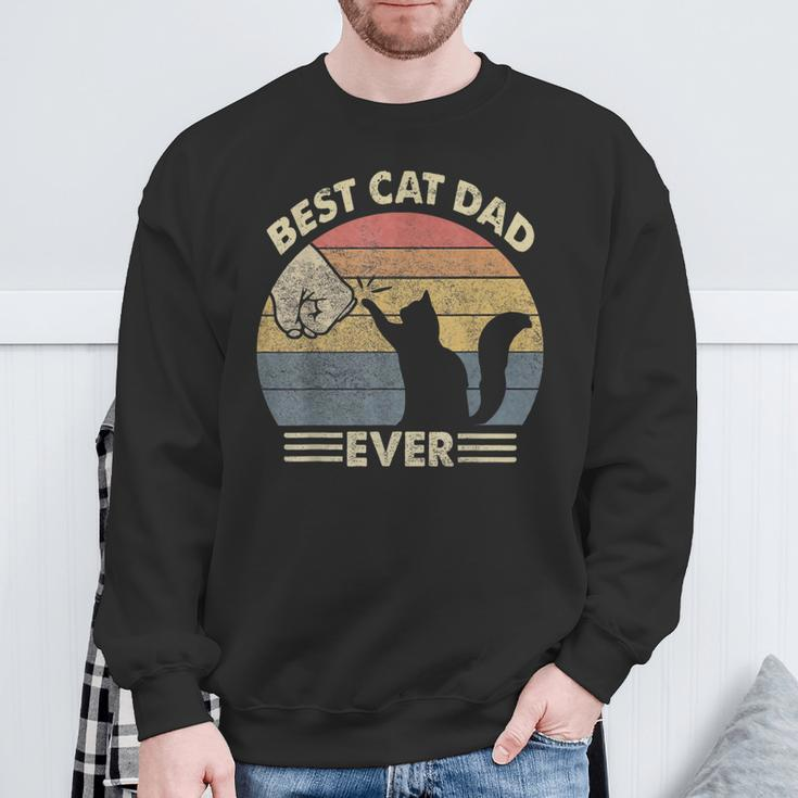Ca Best Cat Dad Ever Daddy For Fathers Day Sweatshirt Gifts for Old Men