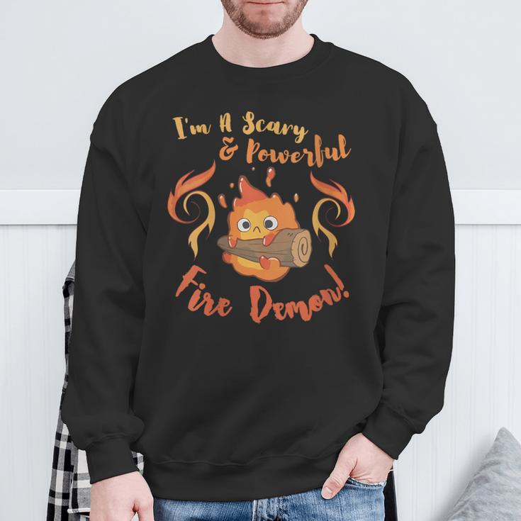 Calcifer Scary & Powerful Fire Demon Sweatshirt Gifts for Old Men