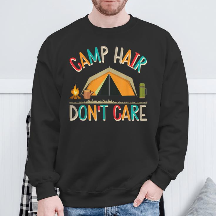 Camp Hair Don't Care Camping Outdoor Camper Wandern Sweatshirt Geschenke für alte Männer