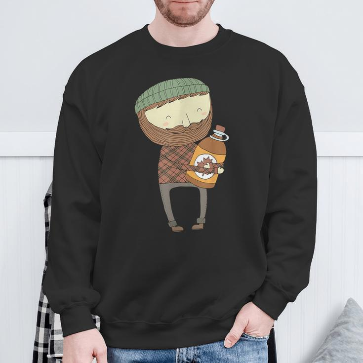 Canadian Lumberjack Maple Syrup Canada Vintage Maple Leaf Sweatshirt Gifts for Old Men
