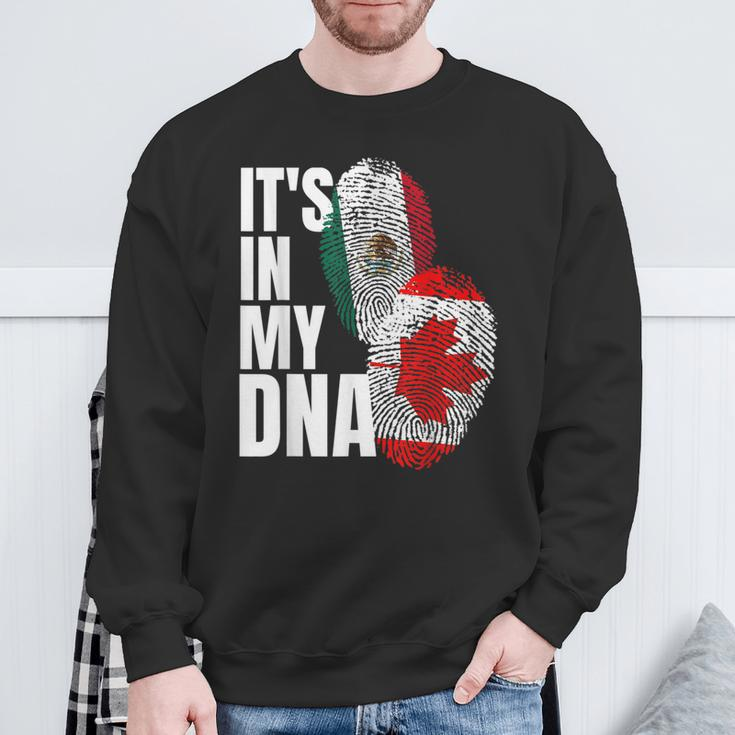 Canadian And Mexican Dna Flag Heritage Sweatshirt Gifts for Old Men