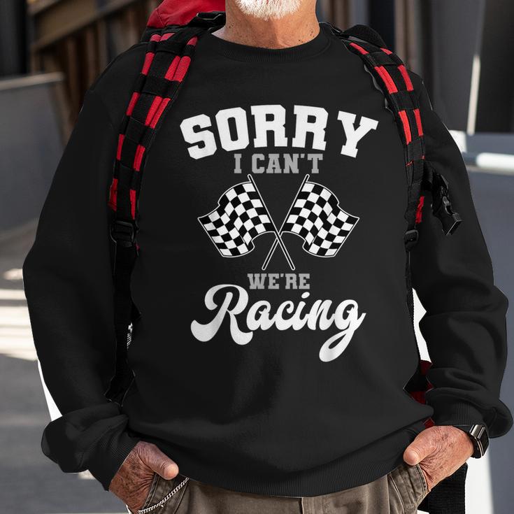 Car Racing Finish Line Automobile Sport Racer Checkered Flag Sweatshirt Gifts for Old Men