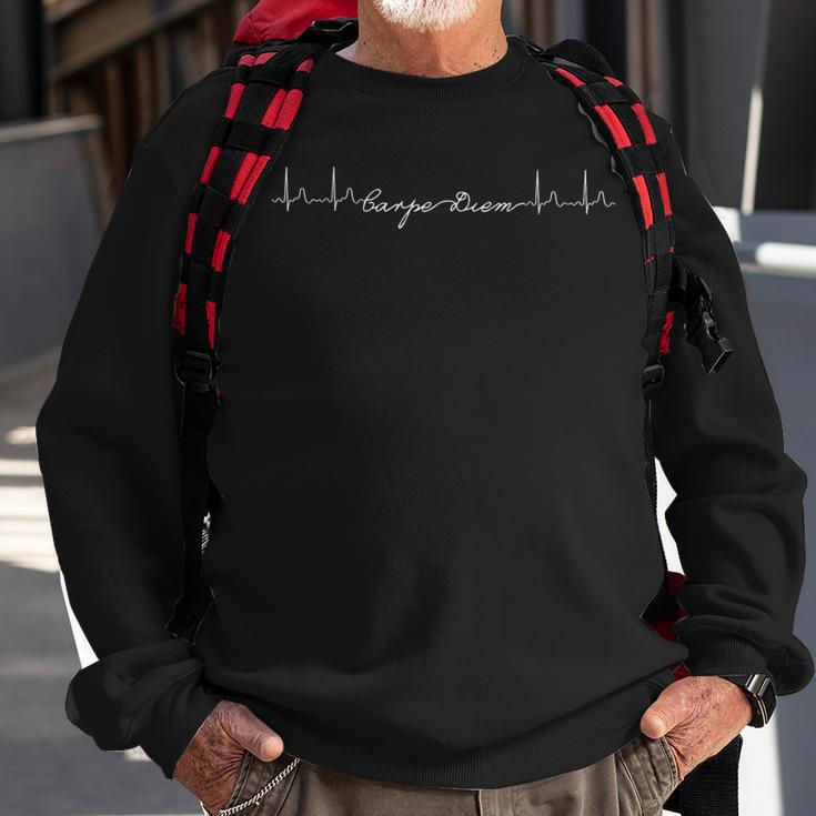 Carpe Diem Heartbeat Sweatshirt Gifts for Old Men