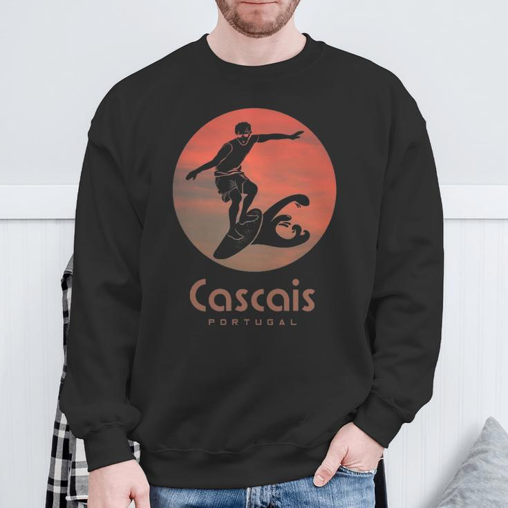 Cascais Portugal Windsurfing Surfing Surfers Sweatshirt Gifts for Old Men