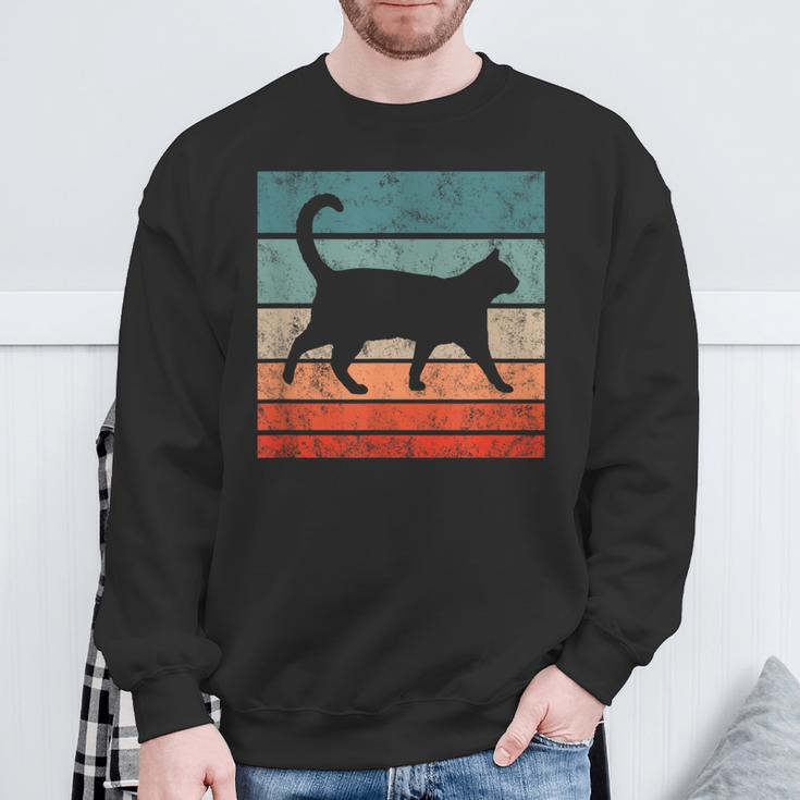 Cat Retro Style Vintage Sweatshirt Gifts for Old Men