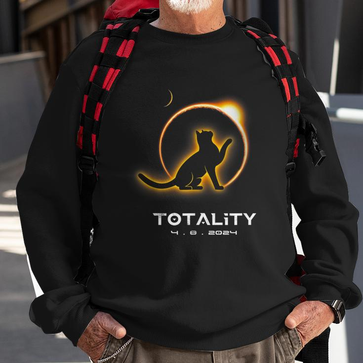 Cat Totality 4082024 Total Solar Eclipse 2024 Sweatshirt Gifts for Old Men