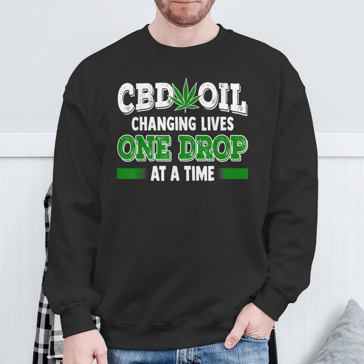 Cbd Oil Cannabinoid Hemp Heals Slogan Quote Fun Sweatshirt Gifts for Old Men
