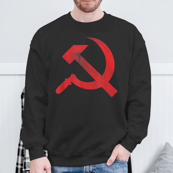 Cccp Ussr Hammer Sickle Flag Soviet Communism Sweatshirt Geschenke für alte Männer