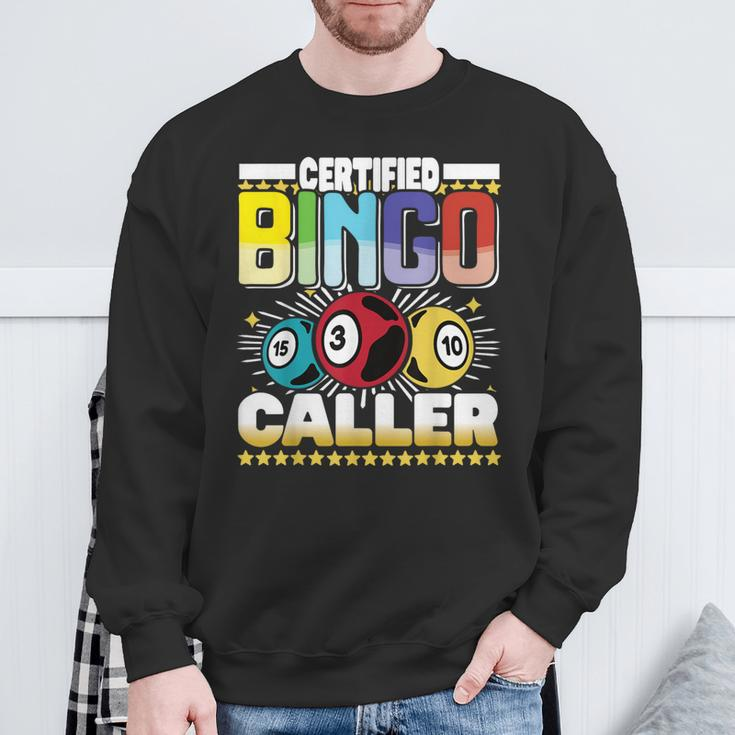 Certified Bingo Caller Bingo Player Gambling Bingo Sweatshirt Gifts for Old Men