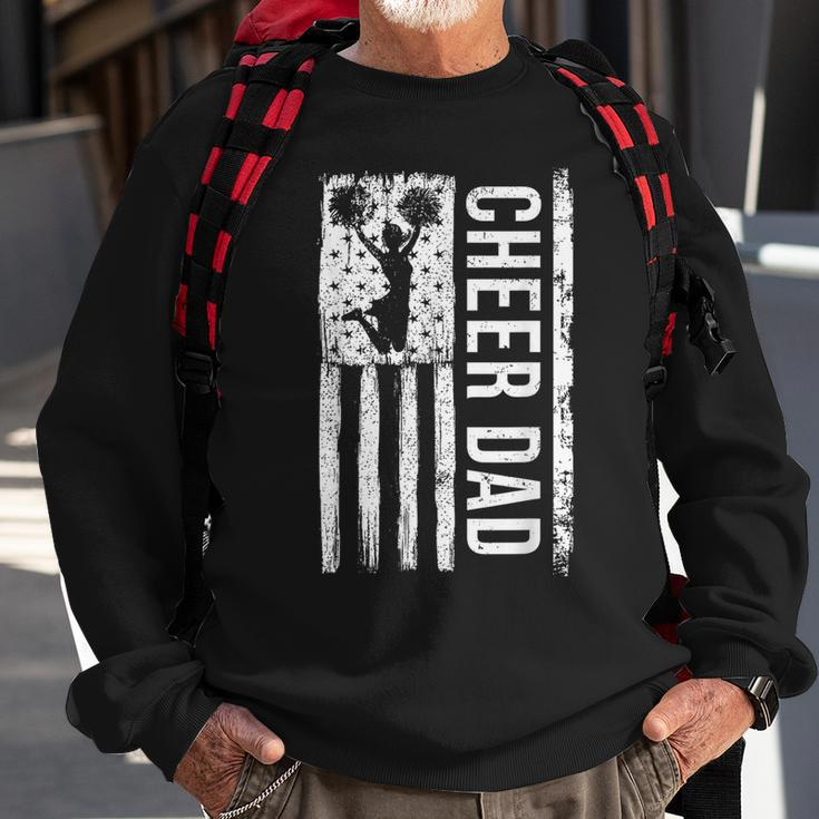 Cheer Dad Cheerleading American Flag Fathers Day Cheerleader Sweatshirt Gifts for Old Men