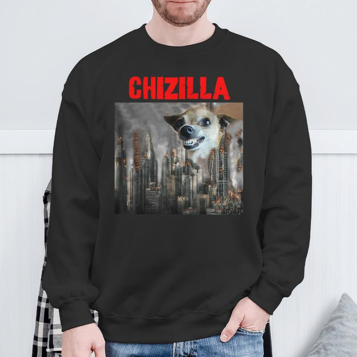 Chihuahua Dog Lovers Watch Out For The Monster Chizilla Sweatshirt Gifts for Old Men