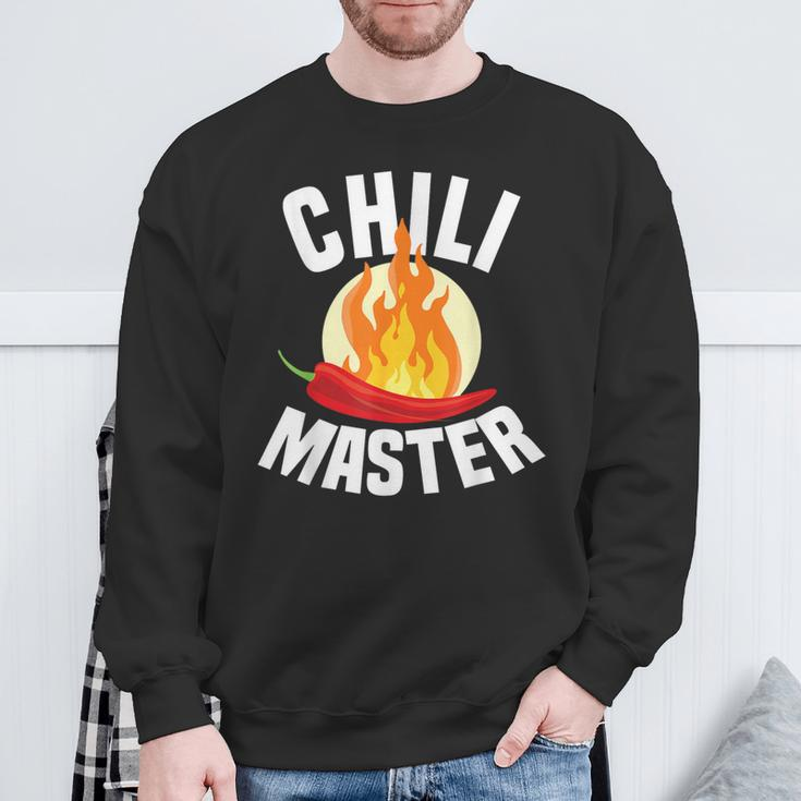 Chili Master Chilli Scharf Essen Geschenk Scoville Pepperoni Sweatshirt Geschenke für alte Männer