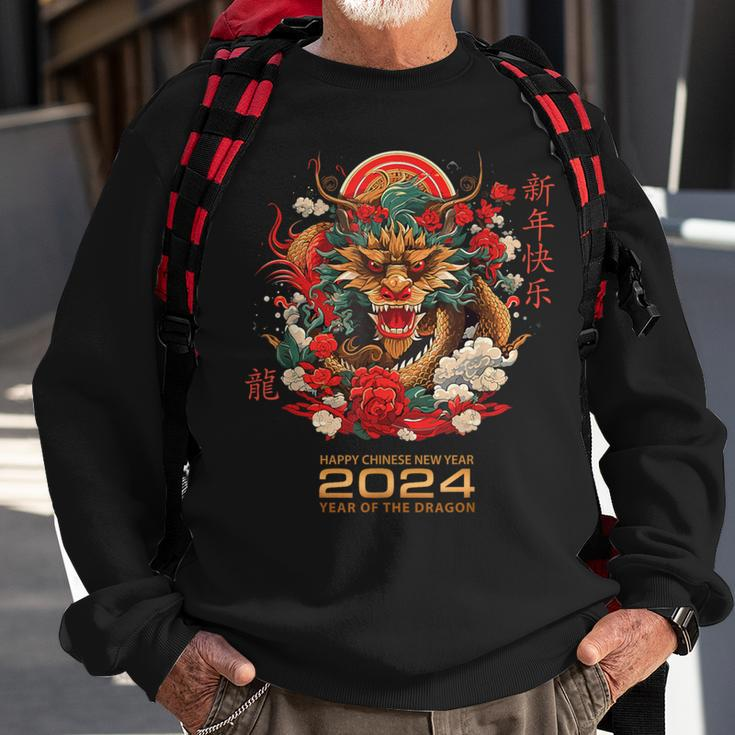 Chinese Lunar New Year Traits Asian 2024 Year Of The Dragon Sweatshirt Gifts for Old Men