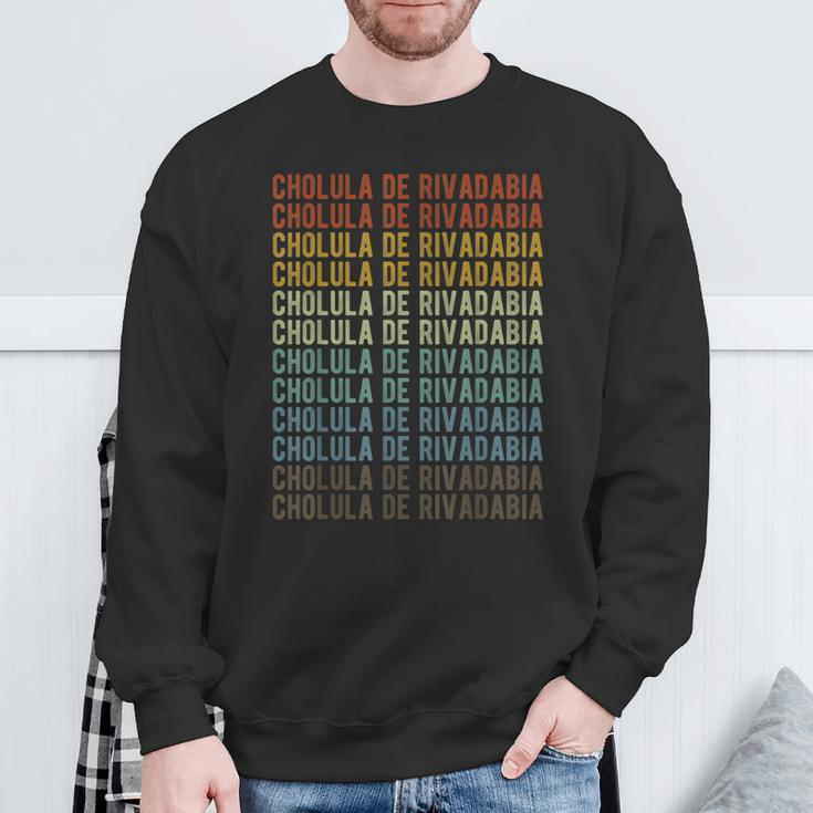 Cholula De Rivadabia City Mexico Retro Sweatshirt Gifts for Old Men