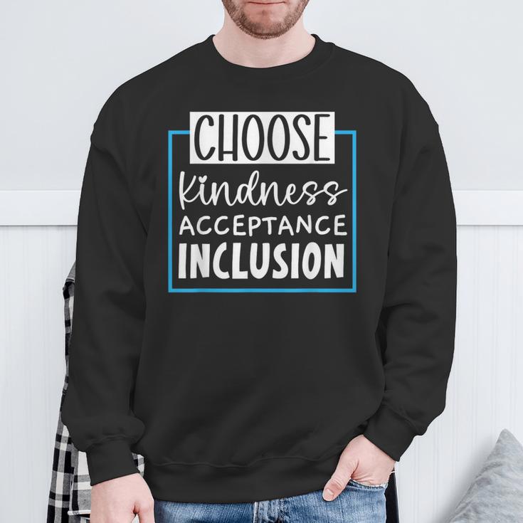 Choose Kindness Acceptance Inclusion Orange Day Sweatshirt Gifts for Old Men