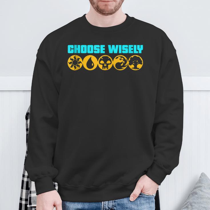 Choose Wisely Gamer Mana Symbols Gathering Magic Sweatshirt Gifts for Old Men