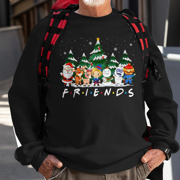 Christmas Friends Santa Rudolph Snowman Xmas Family Pajamas Sweatshirt Gifts for Old Men