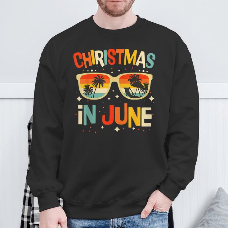 Christmas In June Sunglasses Summer Vacation Xmas Sweatshirt Gifts for Old Men