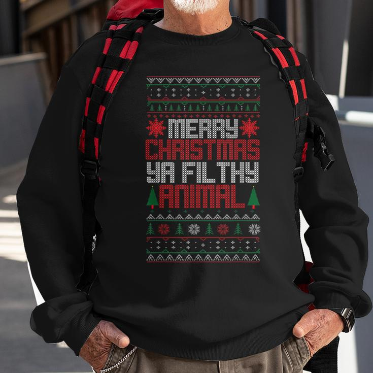 Christmas Merry Xmas Ya Filthy Animal Meme Lol Ugly Xmas Sweatshirt Gifts for Old Men