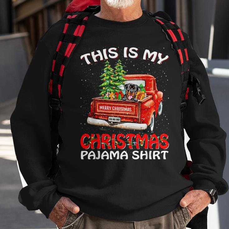 This Is My Christmas Pajama Rottweiler Truck Red Sweatshirt Gifts for Old Men