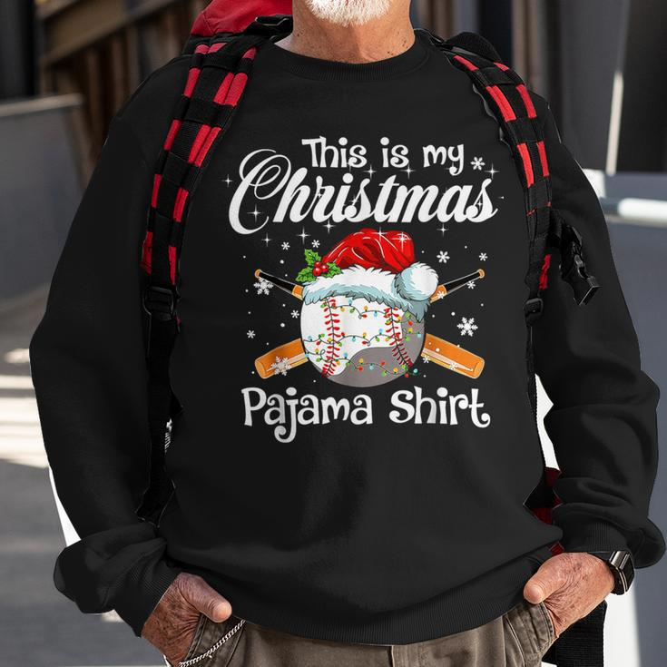 This Is My Christmas Pajama Xmas Baseball Family Matching Sweatshirt Gifts for Old Men