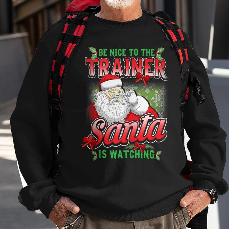 Christmas Personal Trainer Gym Workout Exercise Santa Claus Sweatshirt Gifts for Old Men