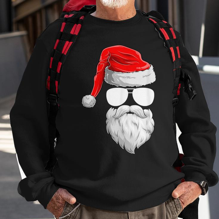 Christmas Santa Claus Face Sunglasses With Hat Beard Sweatshirt Gifts for Old Men