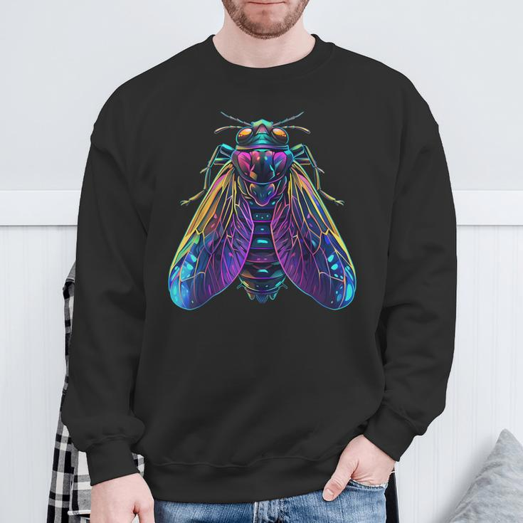 Cicada Insect Bug Colorful Entomology Entomologist Sweatshirt Gifts for Old Men