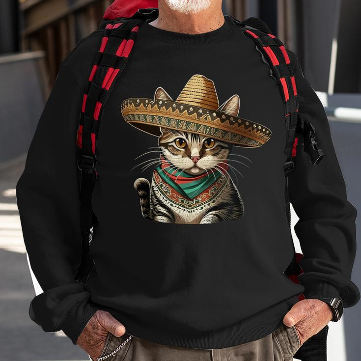 Cinco De Mayo Cat Party Mexican Sombrero Cat Lover Women Sweatshirt Gifts for Old Men