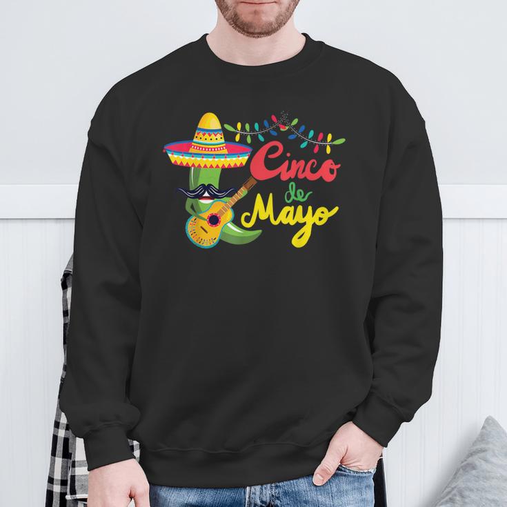 Cinco De Mayo Drinko De Mayo Music Lover With Mustache Sweatshirt Gifts for Old Men