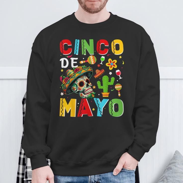 Cinco De Mayo Mexican Party Sugar Skull Fiesta 5 De Mayo Sweatshirt Gifts for Old Men