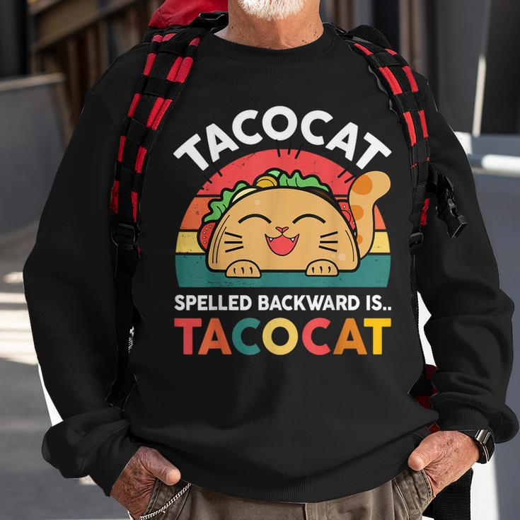 Cinco De Mayo Taco Ca Spelled Backward Tacocat Sweatshirt Gifts for Old Men