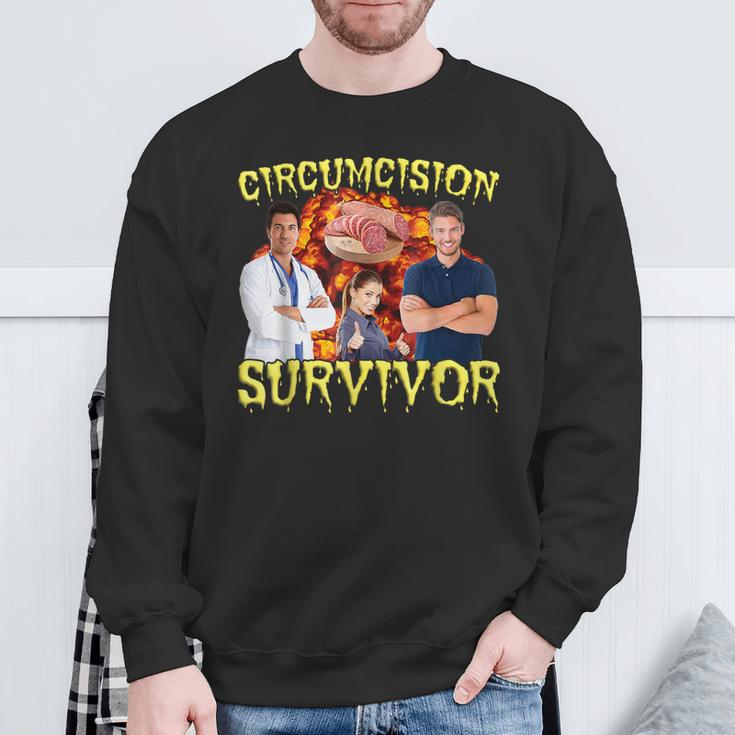 Circumcision Survivor Offensive Inappropriate Meme Sweatshirt Gifts for Old Men