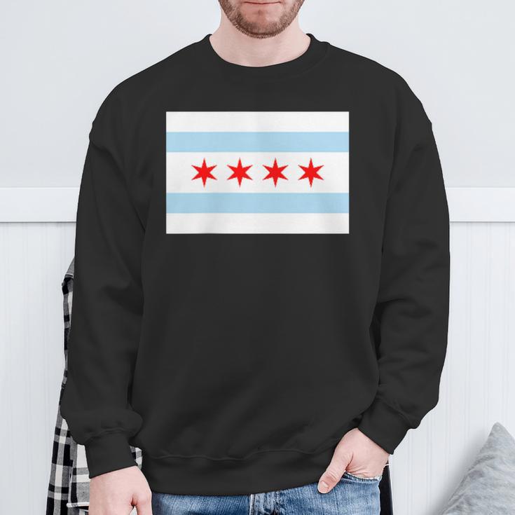 City Of Chicago Illinois Flag Windy City Sweatshirt Gifts for Old Men