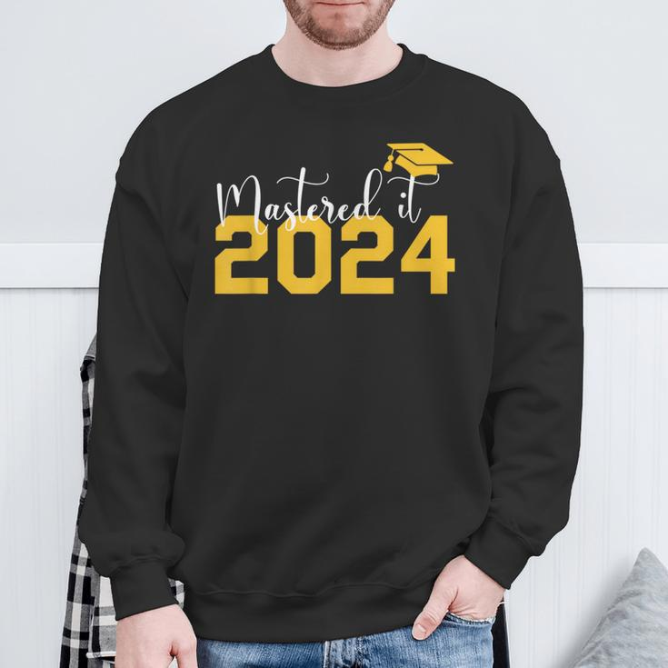 Class Of 2024 Mastered It College Masters Degree Graduation Sweatshirt Gifts for Old Men