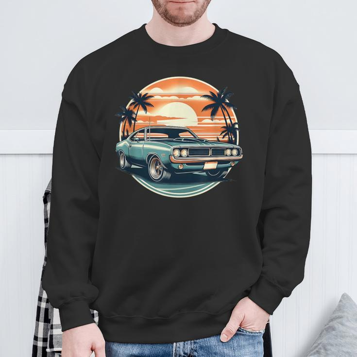 Classic Muscle Car Retro Vintage Style Sweatshirt Gifts for Old Men