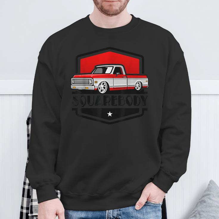 Classic Squarebody Pickup Truck Lowered Automobiles Vintage Sweatshirt Gifts for Old Men
