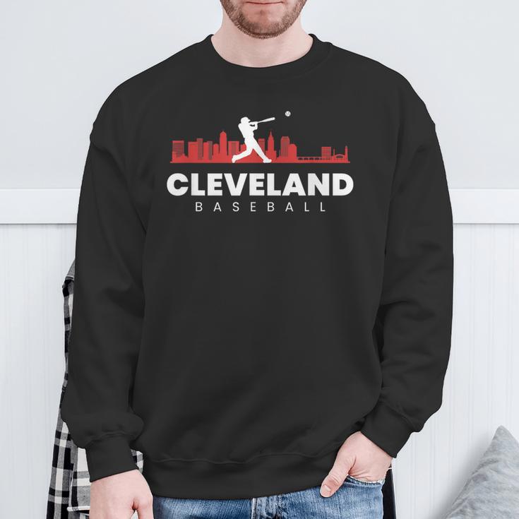 Cleveland Baseball Vintage Minimalist Retro Baseball Lover Sweatshirt Gifts for Old Men