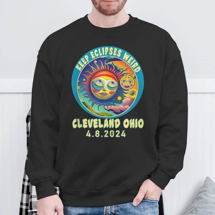 Cleveland Oh Solar Total Eclipse April 2024 Ohio Sweatshirt Gifts for Old Men