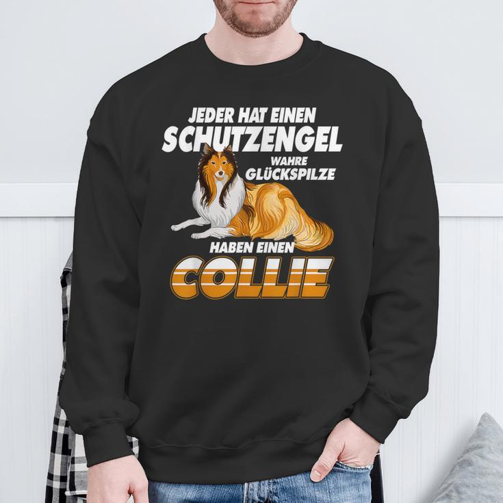 Collie Long Hair Guardian Angel Dog Sweatshirt Geschenke für alte Männer