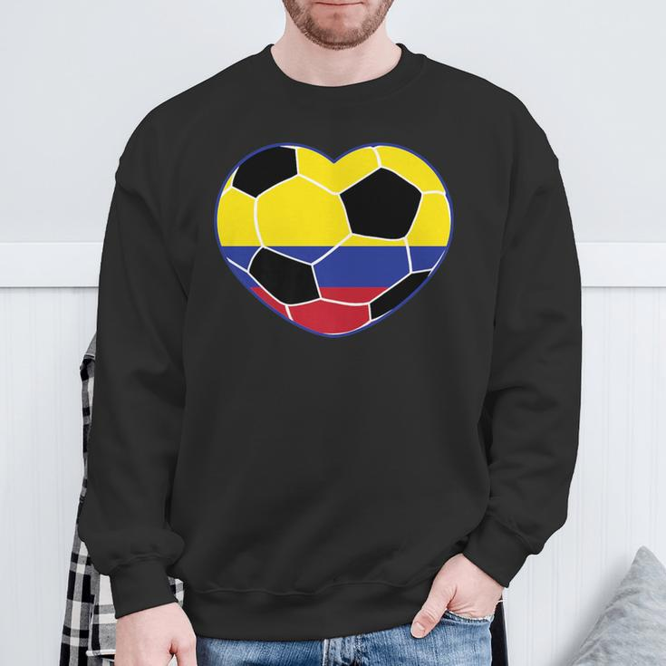 Colombia Soccer Ball Heart Jersey Colombian Football Sweatshirt Gifts for Old Men