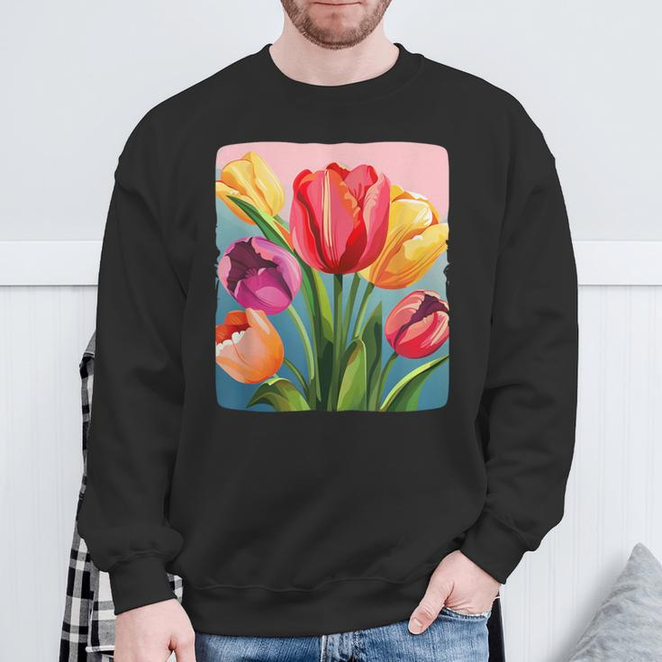 Colorful Tulip Costume Sweatshirt Gifts for Old Men