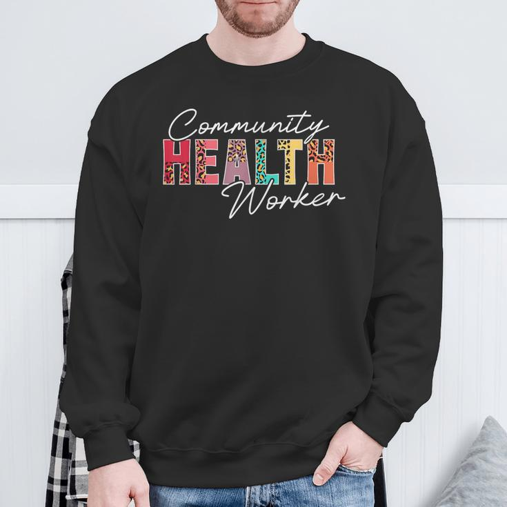 Community Health Worker Appreciation Leopard Sweatshirt Gifts for Old Men