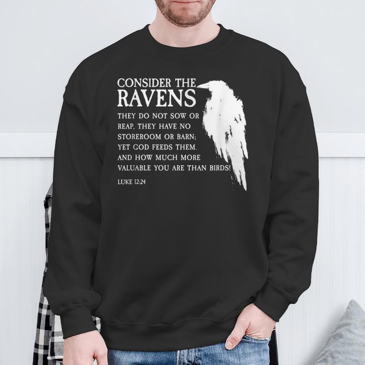 Consider The Ravens Luke 12 Sweatshirt Gifts for Old Men