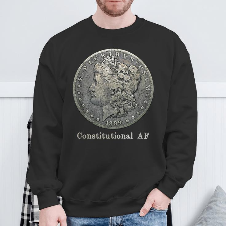 Constitutional Af Morgan Silver Dollar Stacker Sweatshirt Gifts for Old Men