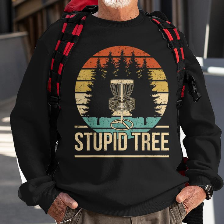 Cool Disc Golf Player Quote I Stupid Tree Sweatshirt Gifts for Old Men