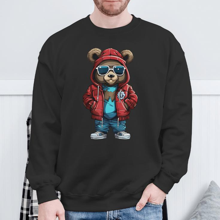 Cool Hip-Hop Bear Streetwear Graphic Sweatshirt Gifts for Old Men
