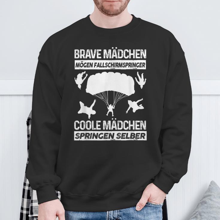 Coole Mädchen Springen Itself Parachute Jumping Sweatshirt Geschenke für alte Männer