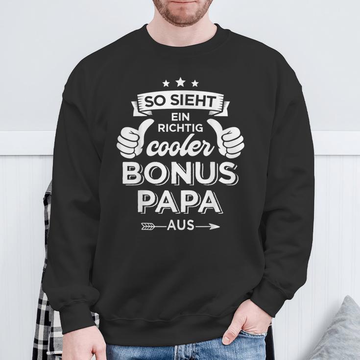 Cooler Bonus Papa Zumatertag Für Stiefpapa Stiefvater Sweatshirt Geschenke für alte Männer